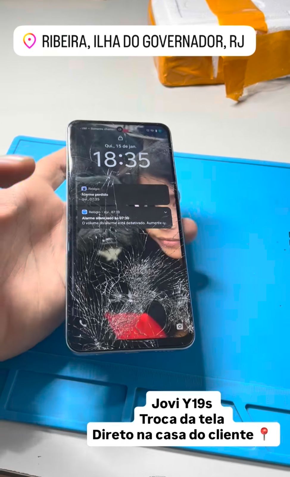 Celular após manutenção