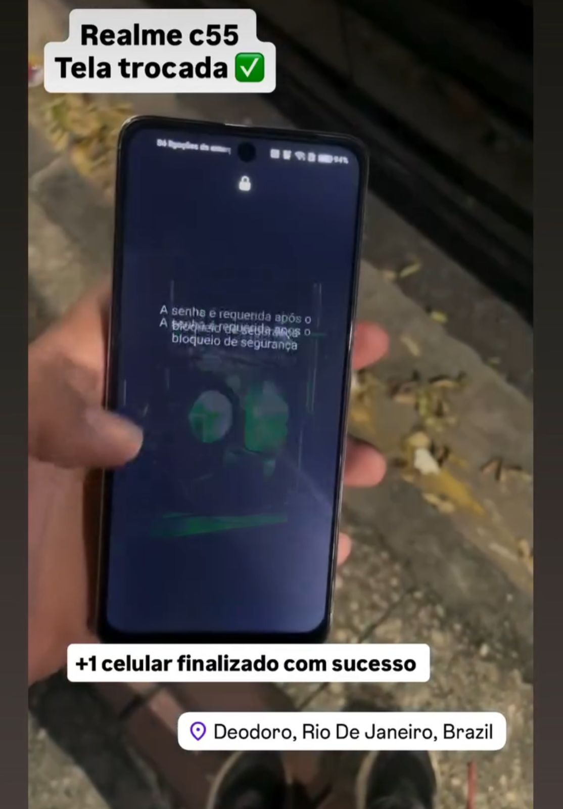 Celular após manutenção